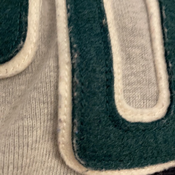 VTG Polo by Ralph Lauren Gray Sweatshirt Raised Felt Lettering USA Flag XL - Picture 7 of 15